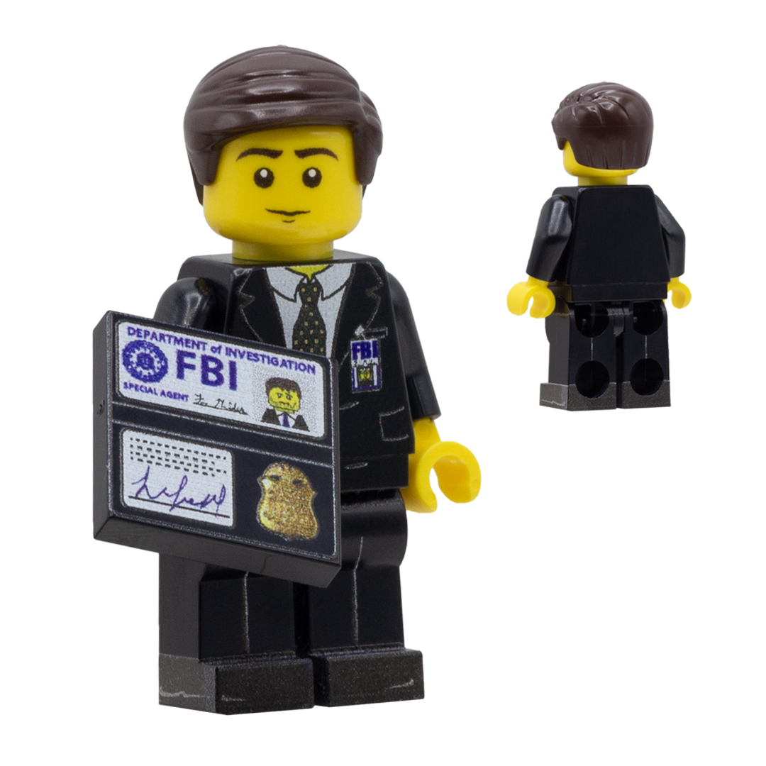 X-FILES - Mulder played by David Duchovny - Custom Design LEGO Minifigure