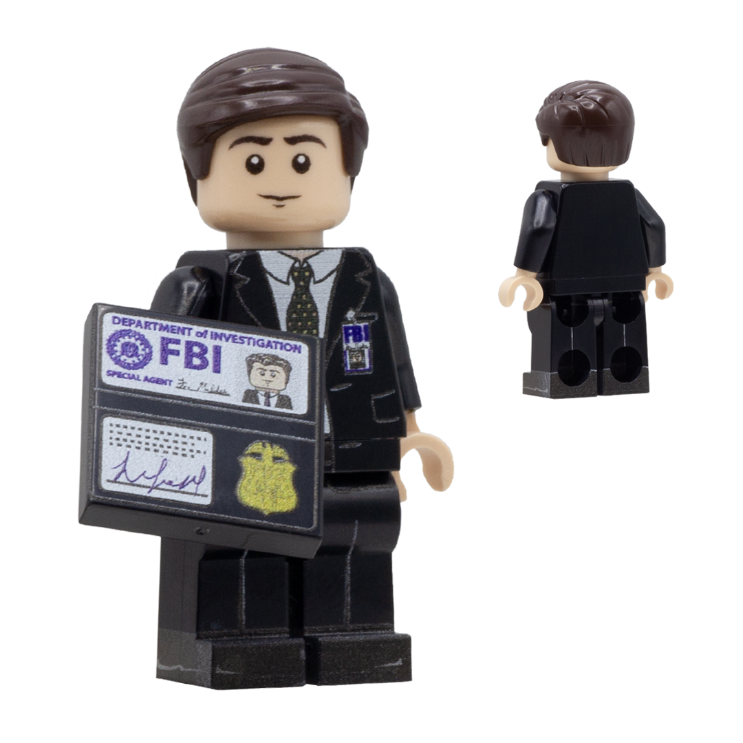 X-FILES - Mulder played by David Duchovny - Custom Design LEGO Minifigure