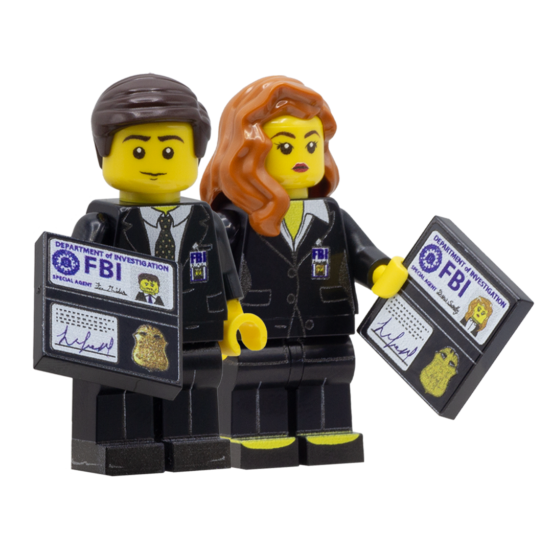 X-FILES - Mulder and Scully - Custom Design LEGO Minifigures