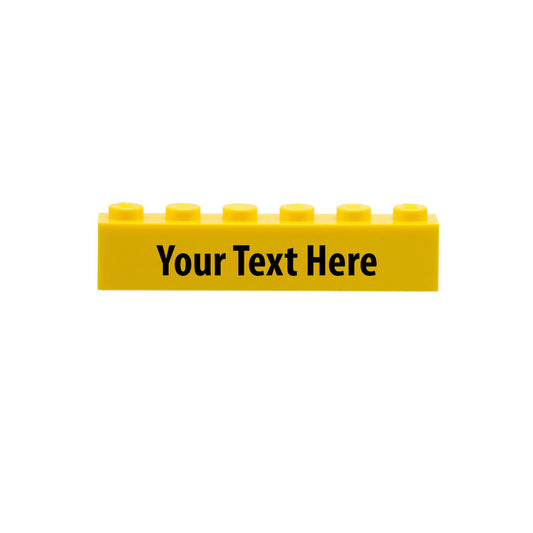 Custom Design 1 x 6 Brick (Choice of Colours) with a Name or Message - Custom Printed Brick