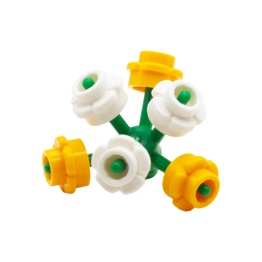 Bunch of Mixed Yellow/orange and White LEGO Flowers - Minifigure Accessory