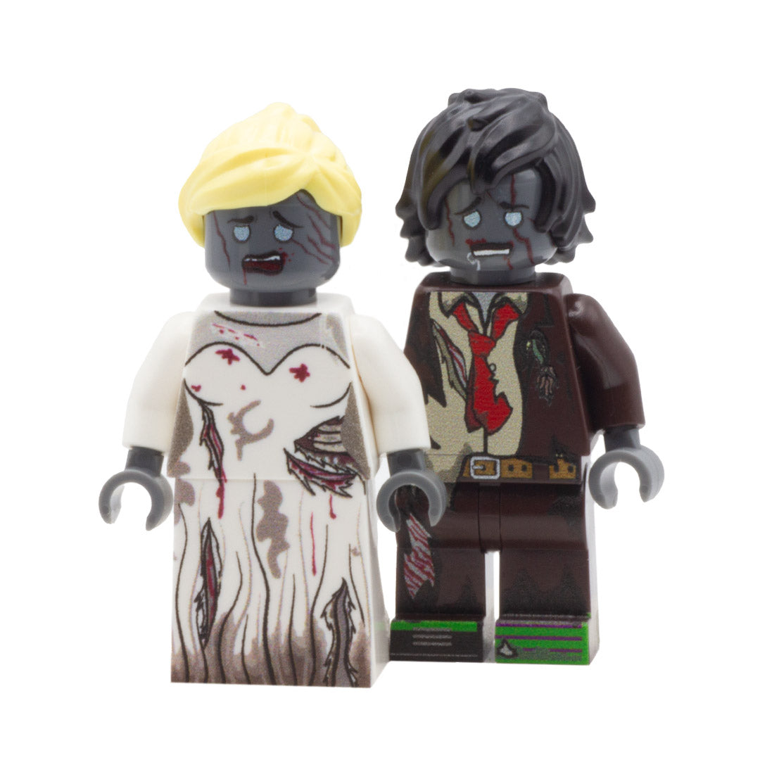 Zombie Bride and Groom - Custom Design LEGO Minifigures