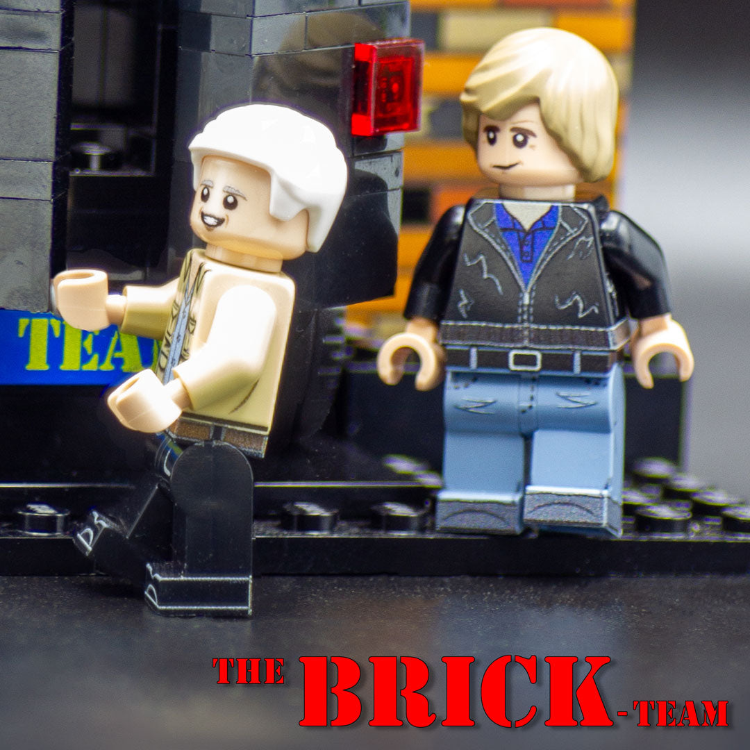 The A Team custom LEGO minifigures with their van