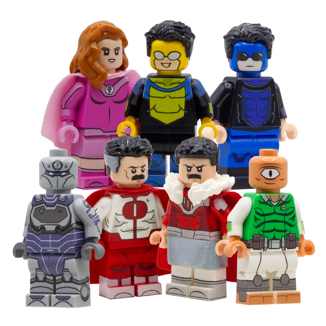 Full set of LEGO Invincible and Omni Man Minifigures - LEGO Invincible Collectable Minifigures