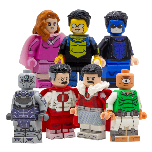 Full set of LEGO Invincible and Omni Man Minifigures - LEGO Invincible Collectable Minifigures