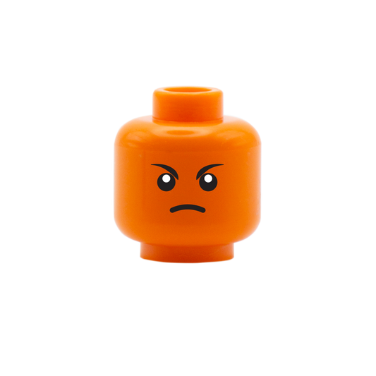 custom printed angry emoji LEGO head