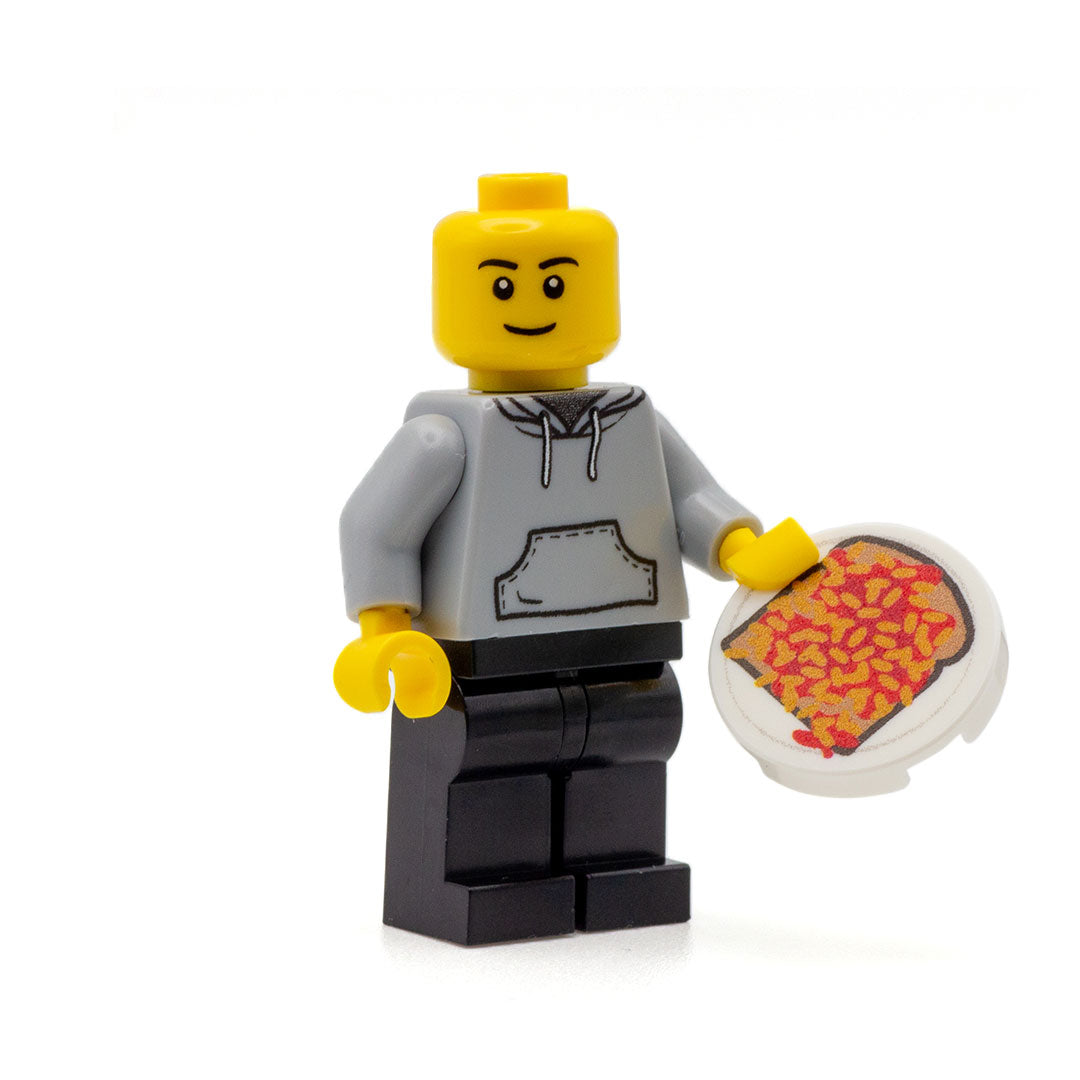 Beans on toast (breakfast accessory for your minifigure)- Custom Design LEGO Tile
