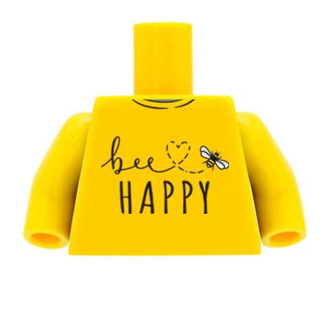 Bee Happy - Custom Design Minifigure Torso