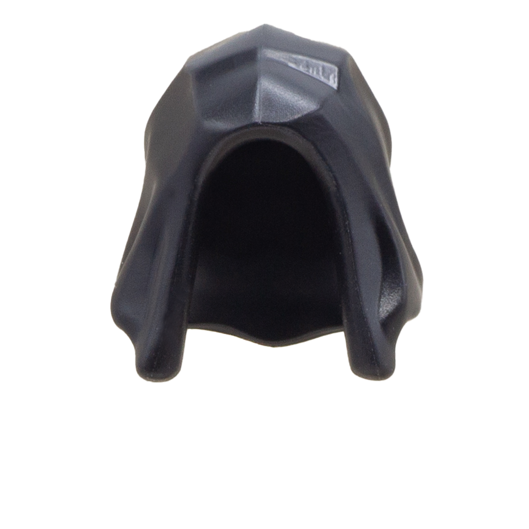  Black LEGO headwear or hood. Front view.