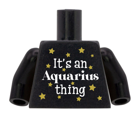 star sign personalised lego minifigure torso: aquarius