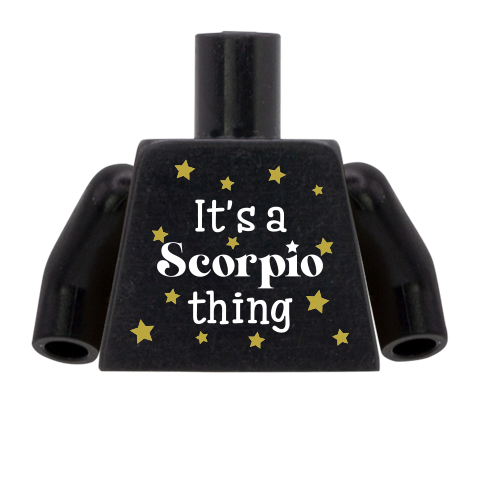 star sign personalised lego minifigure torso: scorpio