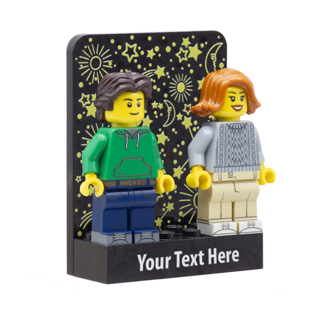 stars and moon romantic minifigure couples LEGO display