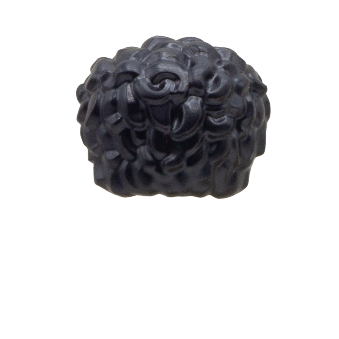 Black Short Curly LEGO Minifigure Hair