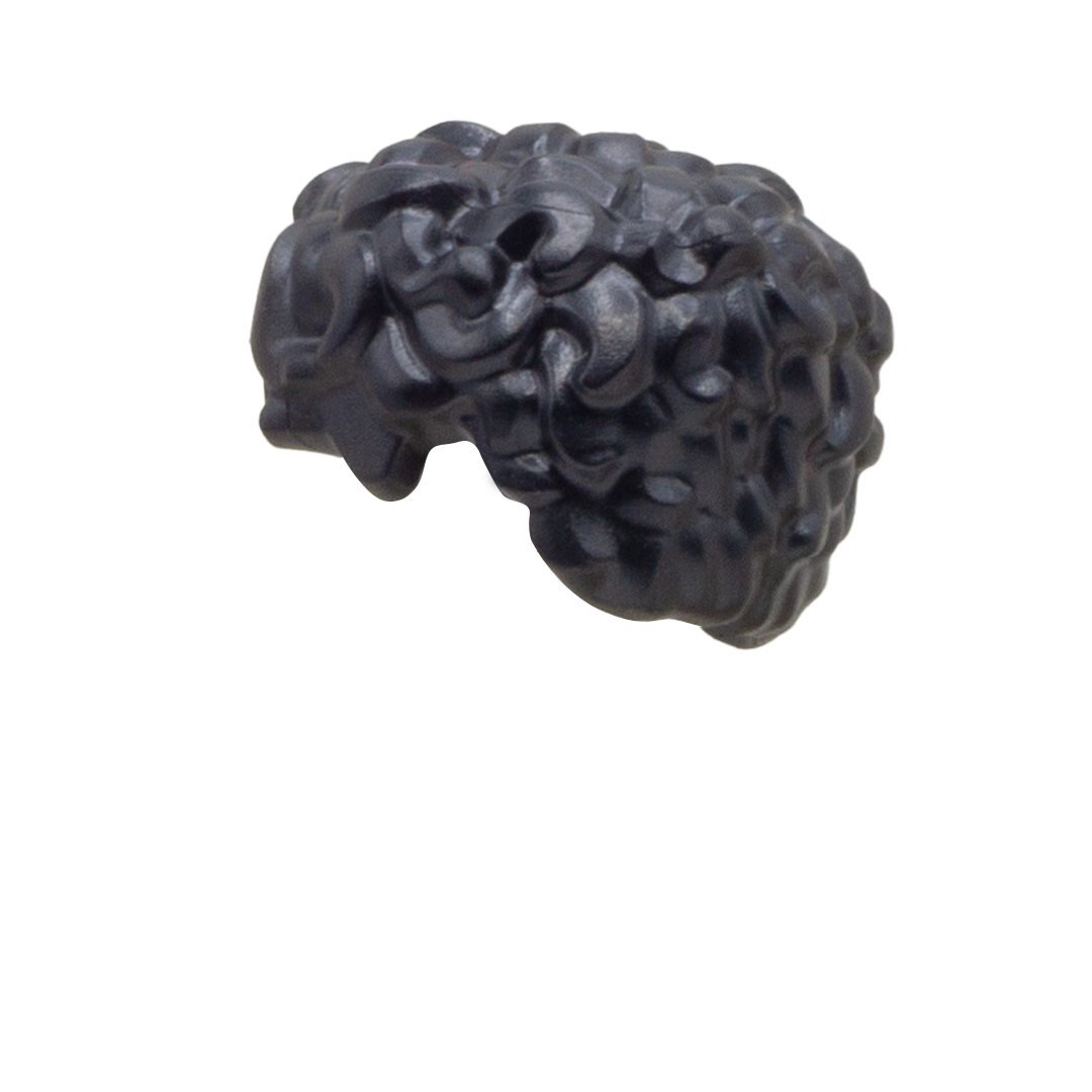Black Short Curly LEGO Minifigure Hair