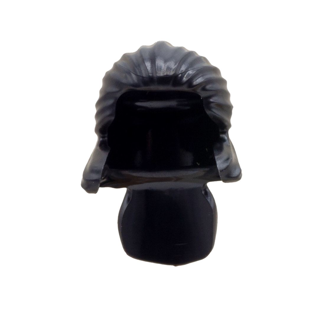 Black combed back LEGO minifigure hair
