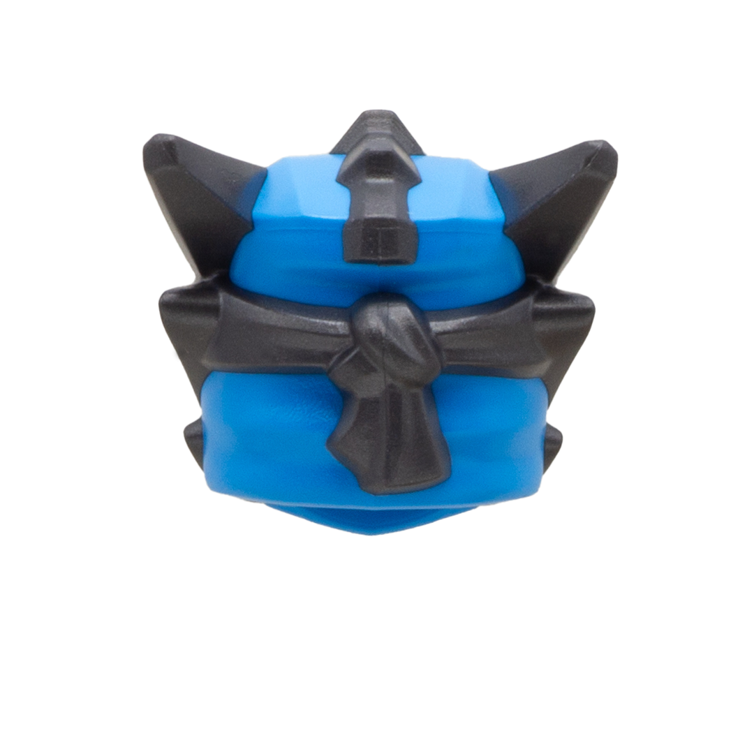 Genuine LEGO Ninjago Dragons Rising headgear in blue wrap with pearl dark grey titanium spikes (Nya in Dragon Form).