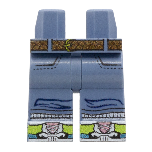 Blue Grey Jeans With Yellow Trainers - Custom Printed Minifigure Legs