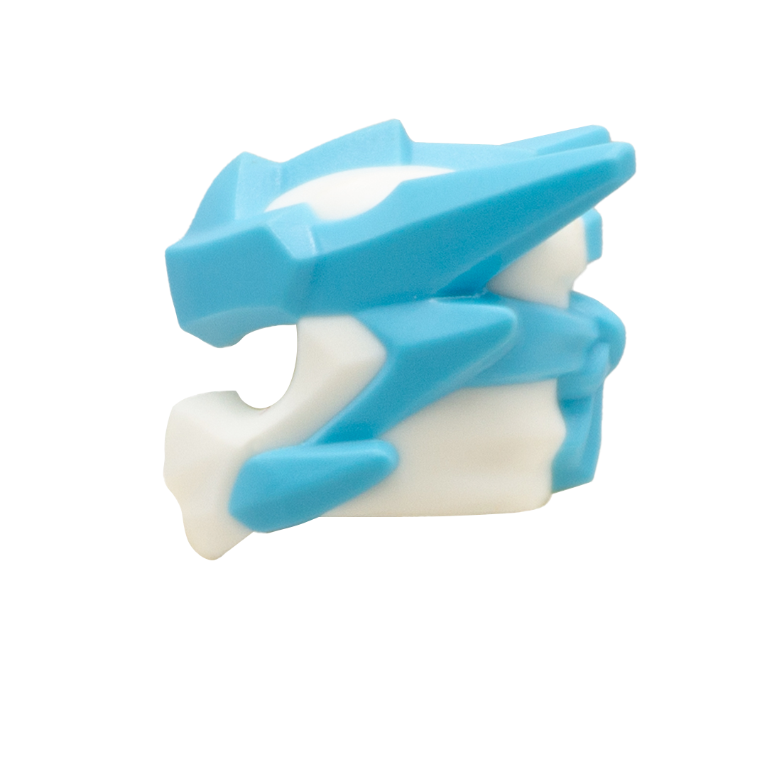 Genuine LEGO Ninjago Dragons Rising headgear in white and blue (Zane in Dragon Form).