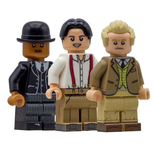 Bond villains as custom LEGO minifigures (Oddjob, Jaws and Goldfinger)