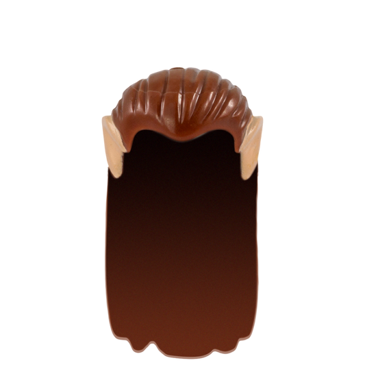 Long Brown Hair with Light Skin Elf Ears - LEGO Minifigure Hair