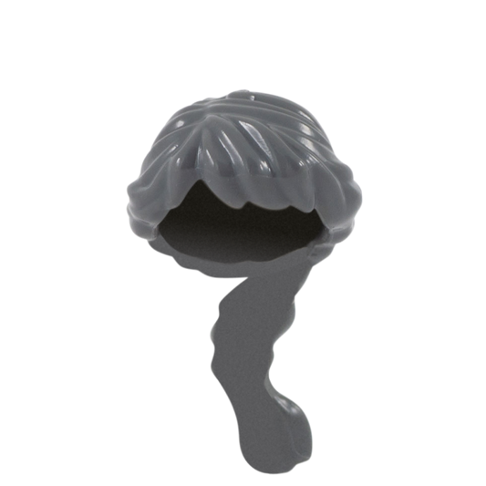 Dark Grey Long Plaited - LEGO Minifigure Hair