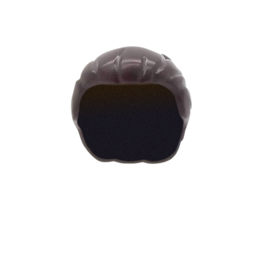 Dark Brown Neat Scraped Back Large Bun - Minifigure Hair
