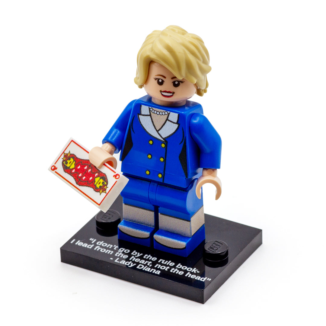 Lady Diana / Princess Diana - Custom Design LEGO Minifigure, the Queen of Hearts