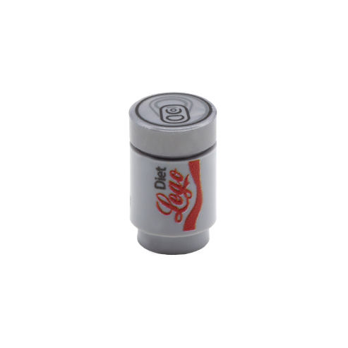 Pretend "Can of Diet Cola" - Custom Design Brick and 1 x 1 Round Tile (Plastic Toy) (Copy)