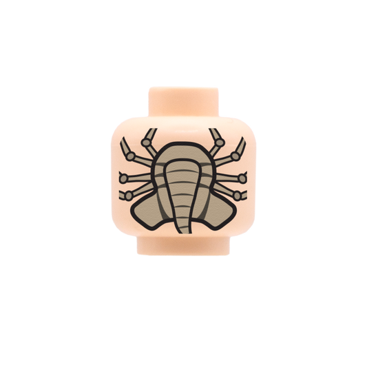 aliens facehugger custom LEGO minifigure head (light flesh / light nougat)