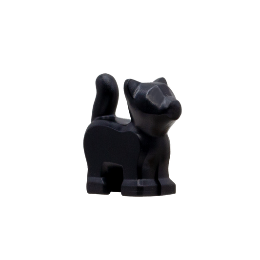 A small black LEGO  kitten with no prints.