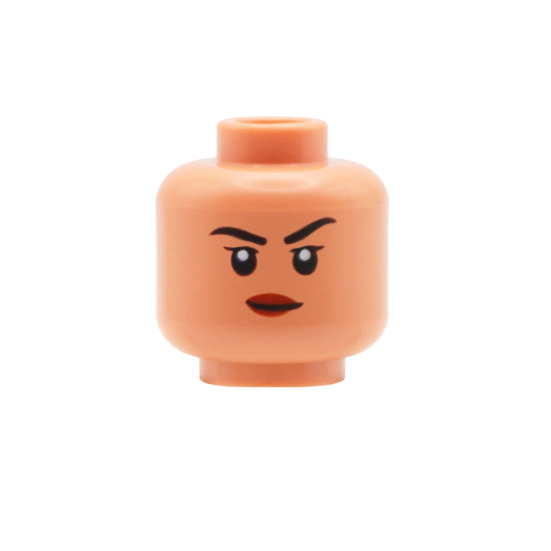 Flicked Eyelashes Open Mouth Closed Mouth Smirk (Nougat) LEGO