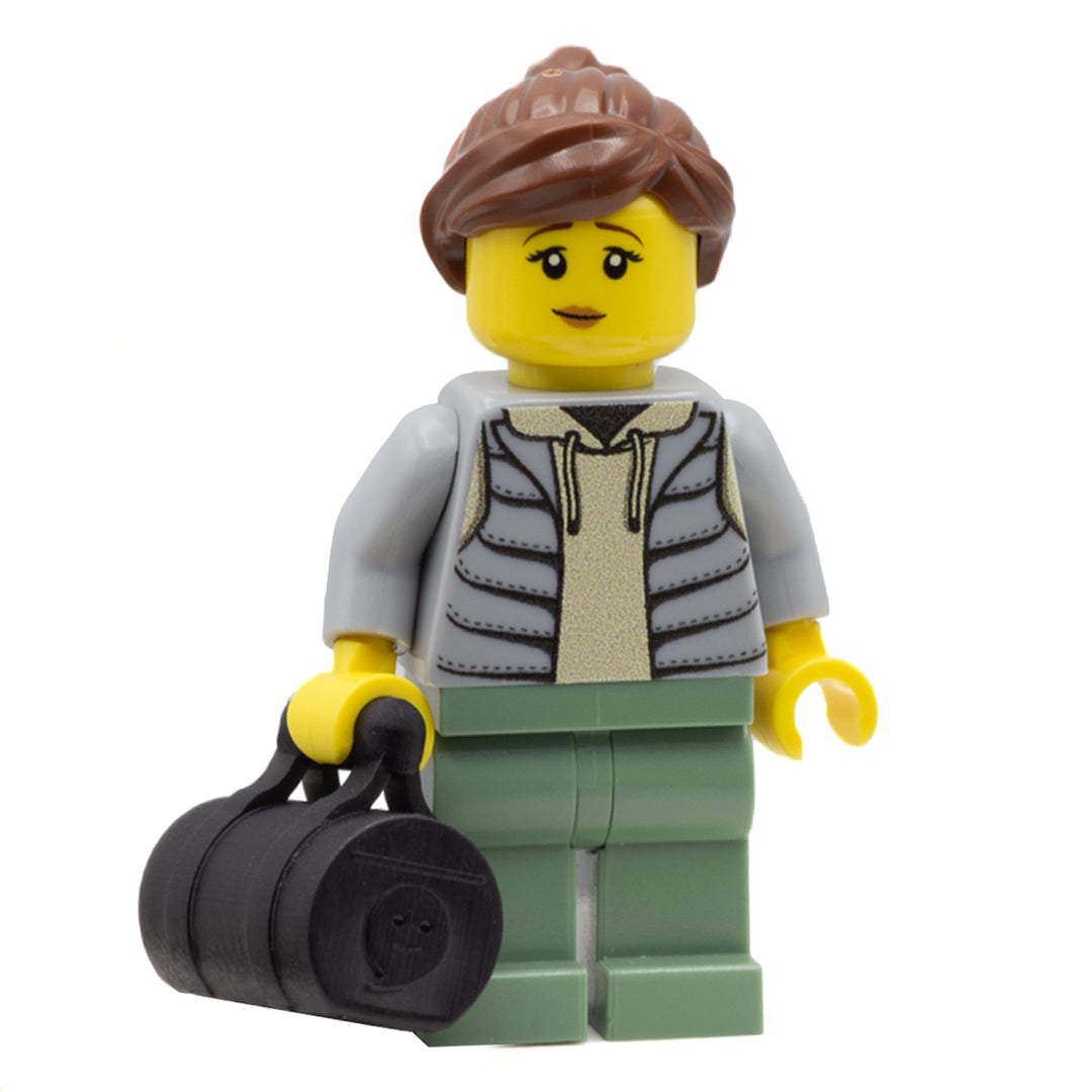 Gym bag minifigure accessory (3D printed and designed to be compatible with lego)