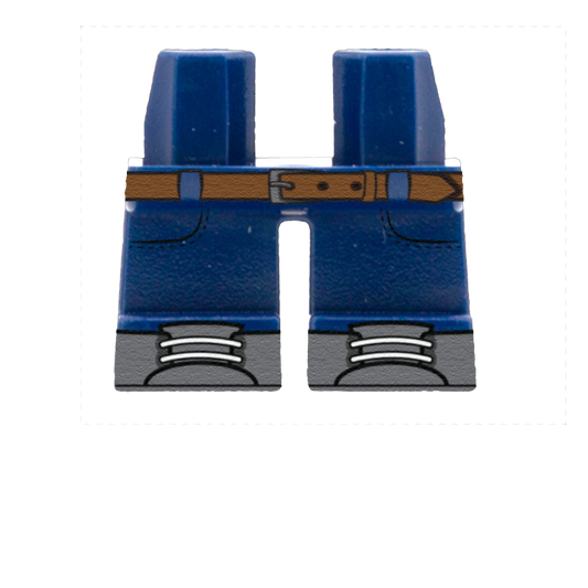 Short Navy Jeans - Custom Printed Minifigure Legs