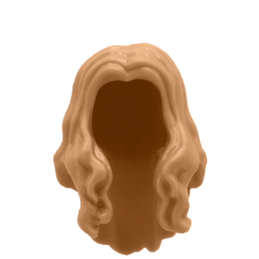 Light Ginger Long Curly Over the Shoulder - LEGO Minifigure Hair