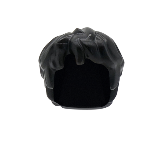 Black Short Thick Messy Hair - LEGO Minifigure Hair