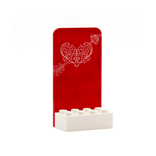 Heart with Arrow Single Display - Laser Cut Display with LEGO Brick