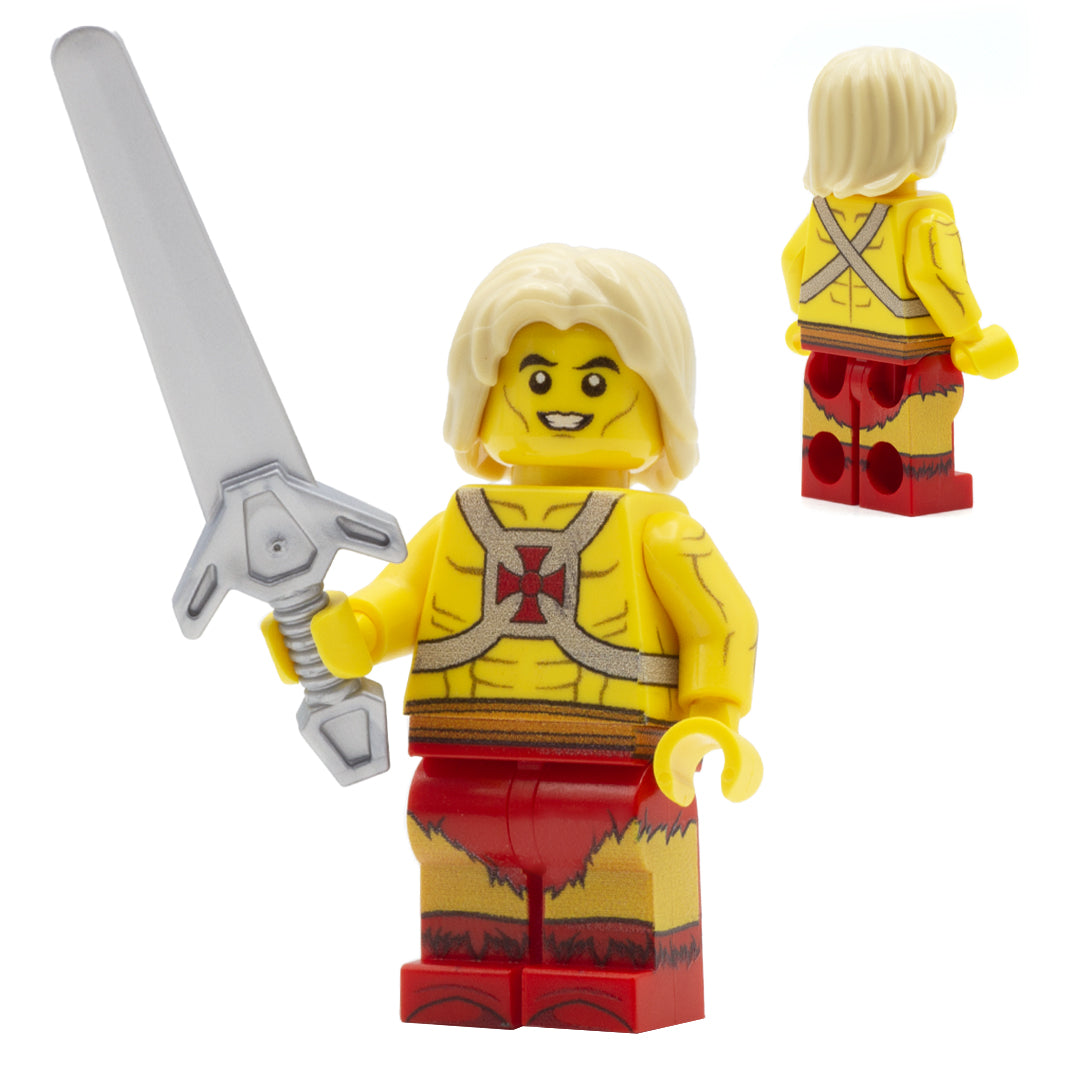 custom LEGO he-man minifigure (by the power of greyskull)