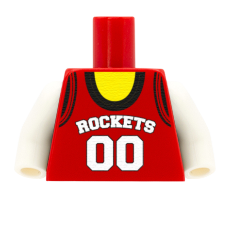 Houston Rockets (West Conference) - Custom Design Minifigure Torso