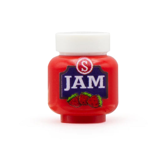 Jar of Strawberry Jam - LEGO Custom Design Brick and 1 x 1 Round Tile