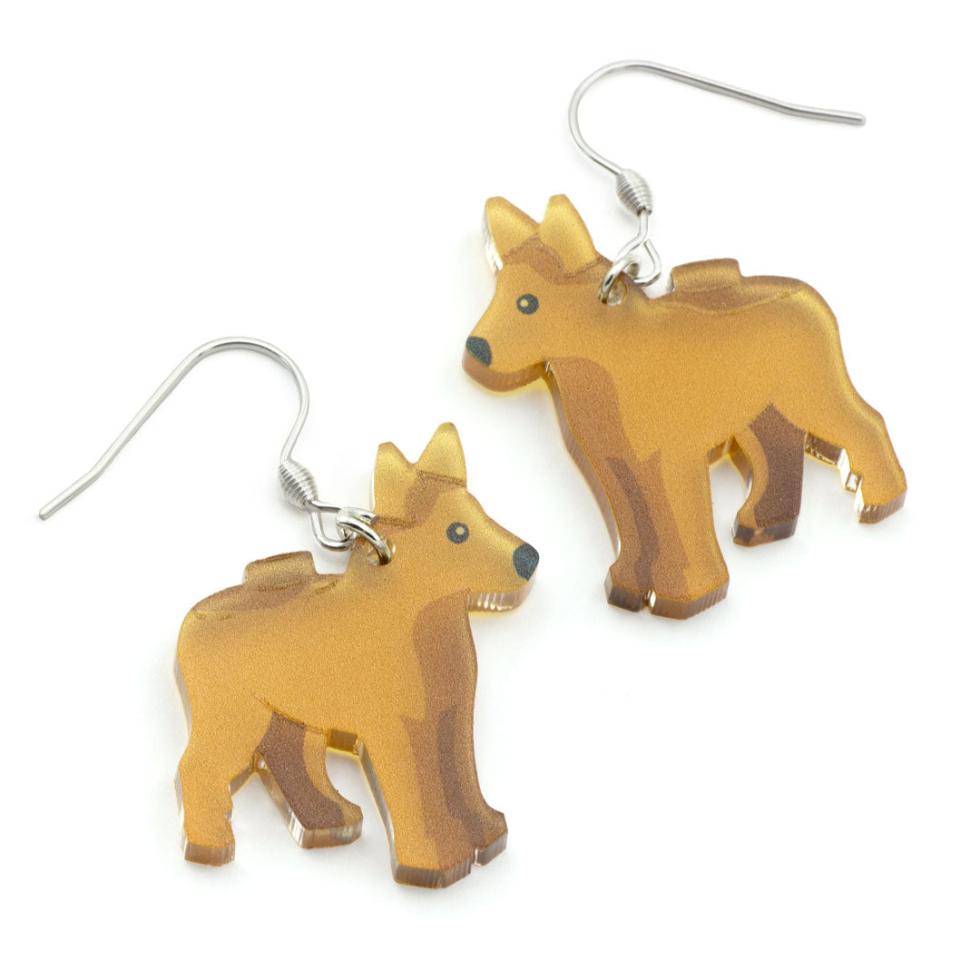 LEGO inspired dog earrings - cute, quirky laser cut jewelery