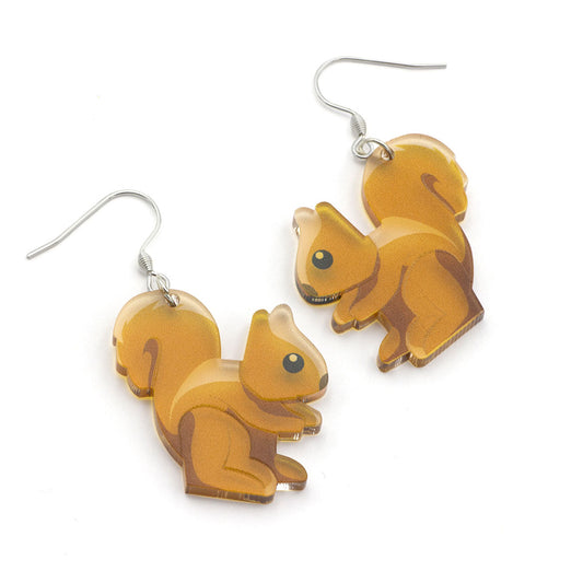 LEGO inspired squirrel earrings - cute, quirky laser cut jewelery