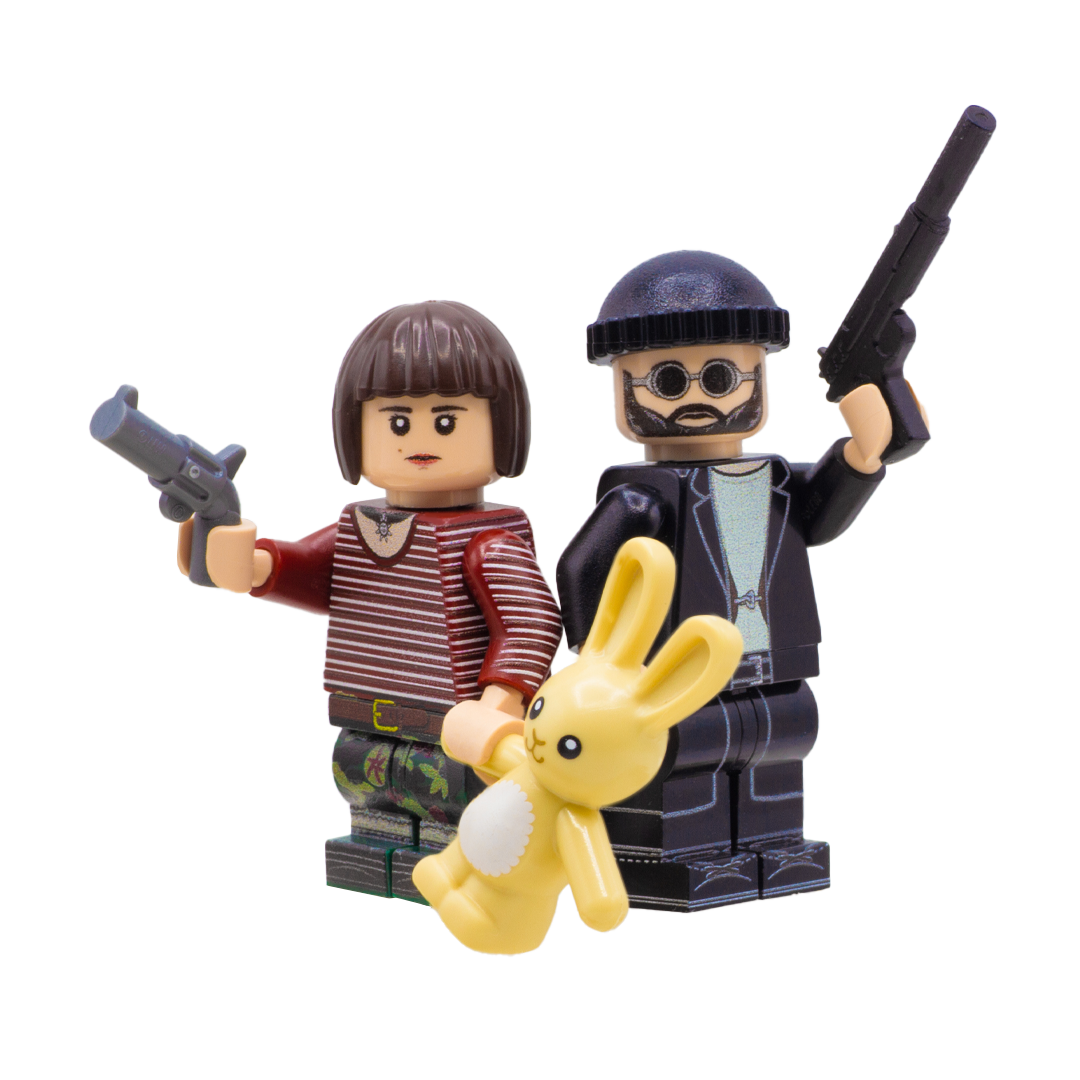 Custom minifigures inspired by Leon and Mathilda from Leon: The Professional movie. 