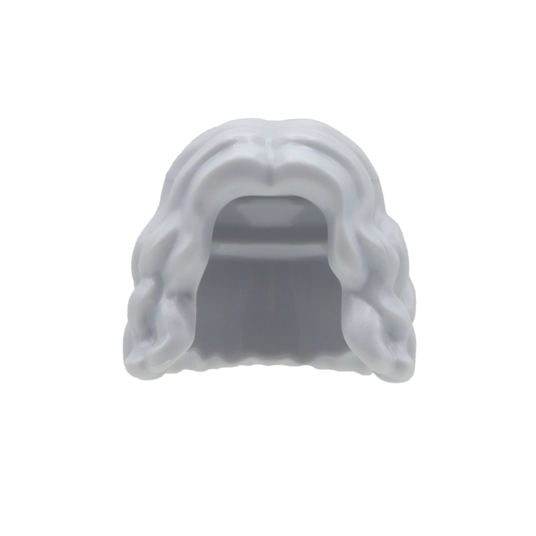 Light Grey Curly Cropped Hair - LEGO Minifigure Hair
