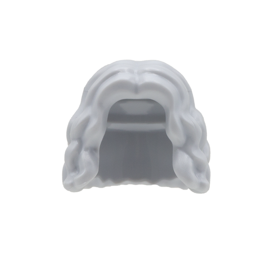 Light Grey Curly Cropped Hair - LEGO Minifigure Hair