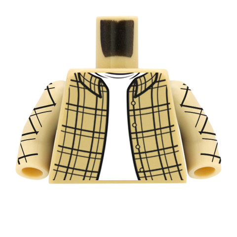 Open Flannel Shirt - Custom Design Minifigure Torso