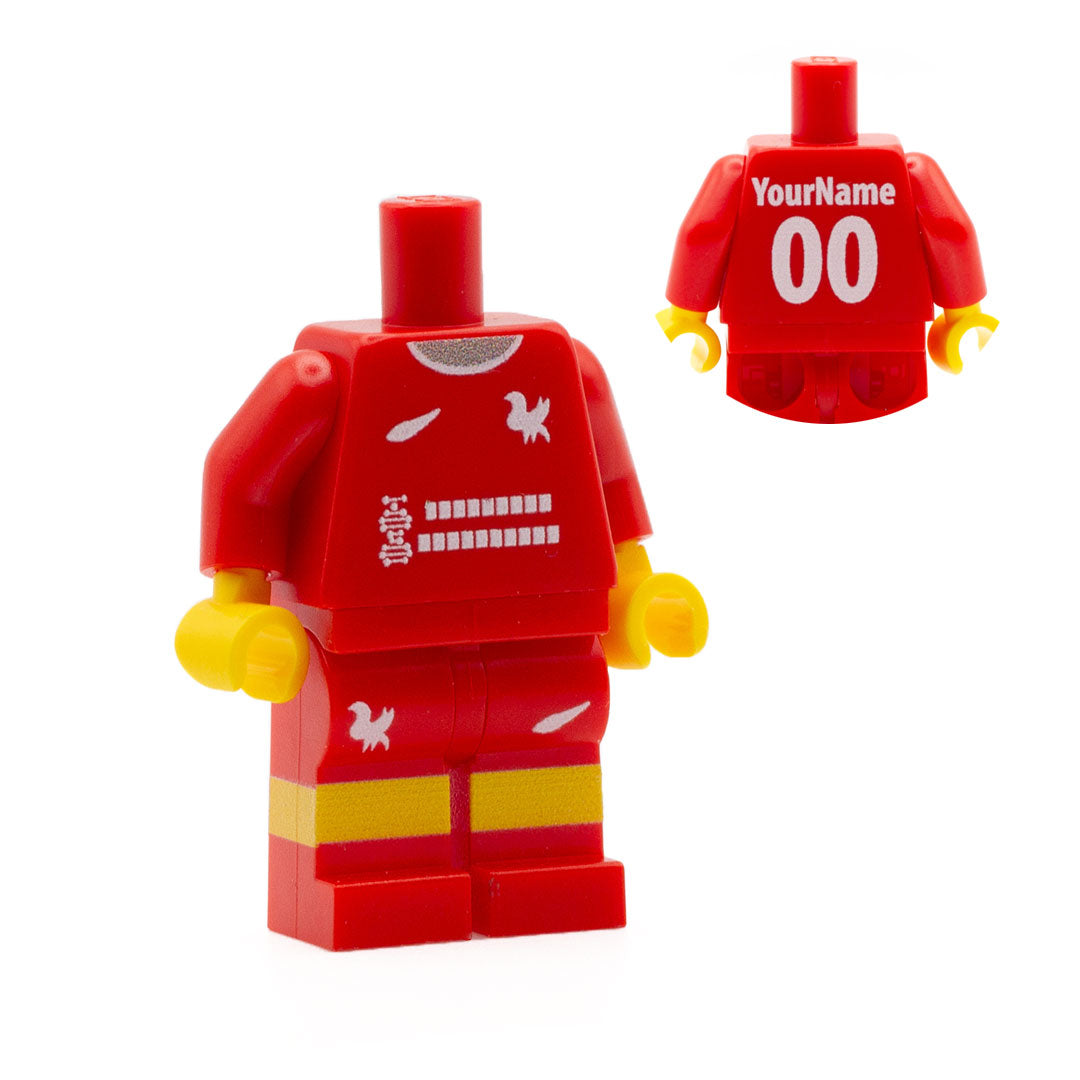Liverpool personalised football kit for lego minifigure