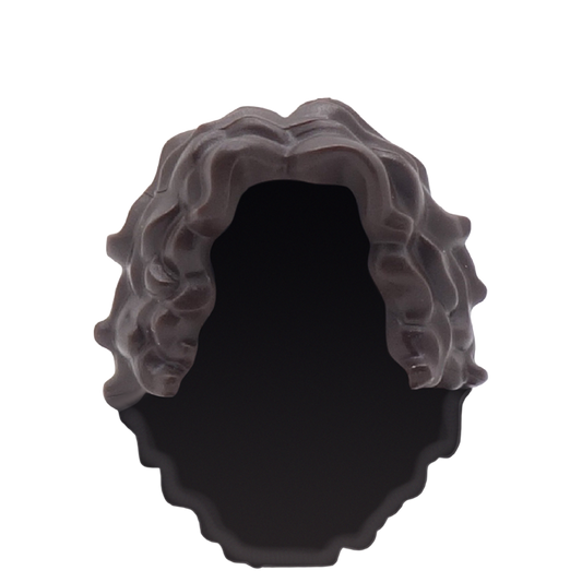 Dark Brown Big Long Curly Hair - LEGO Minifigure Hair