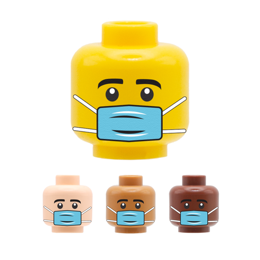 custom lego minifigure head with medical mask