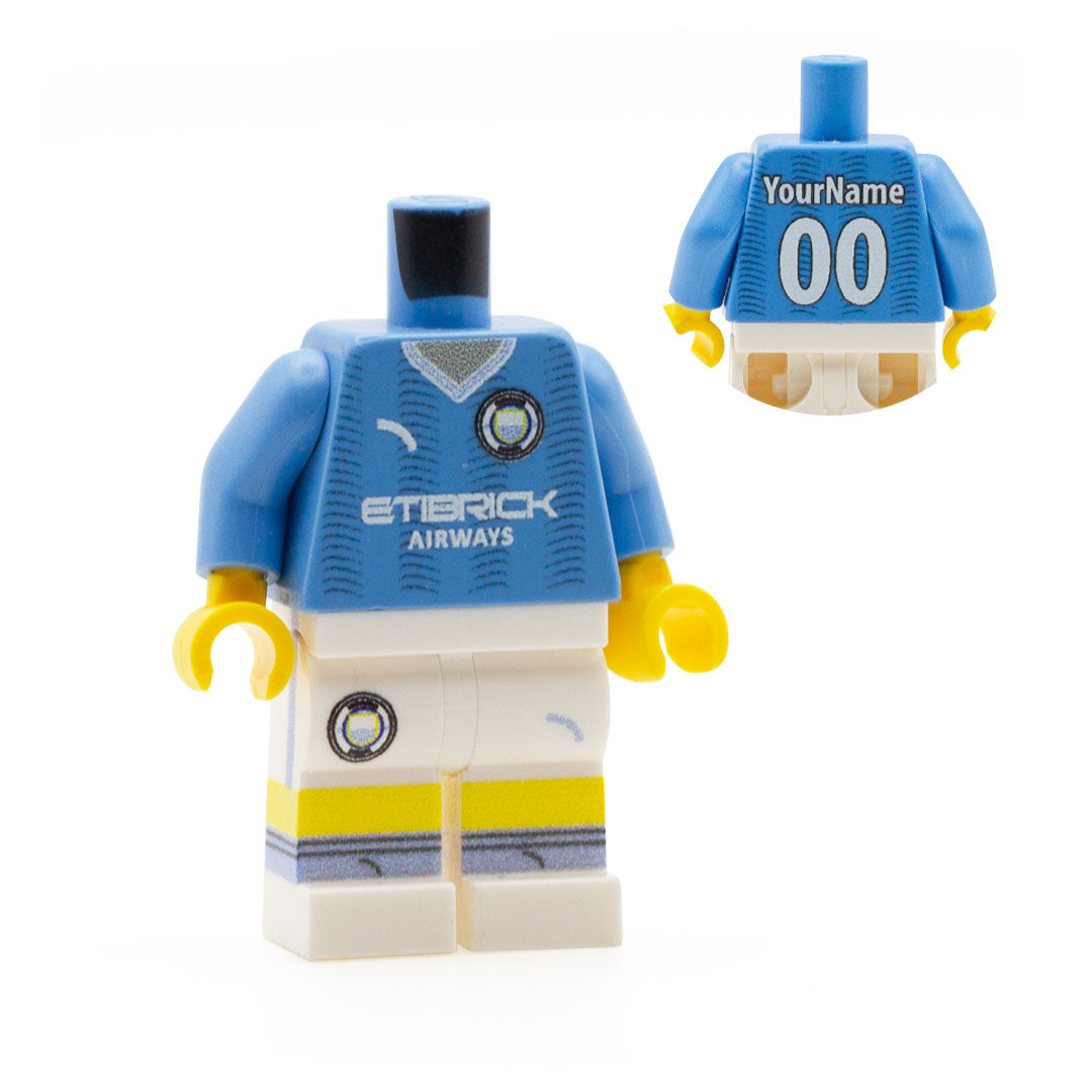 manchester city personalised football kit for lego minifigure