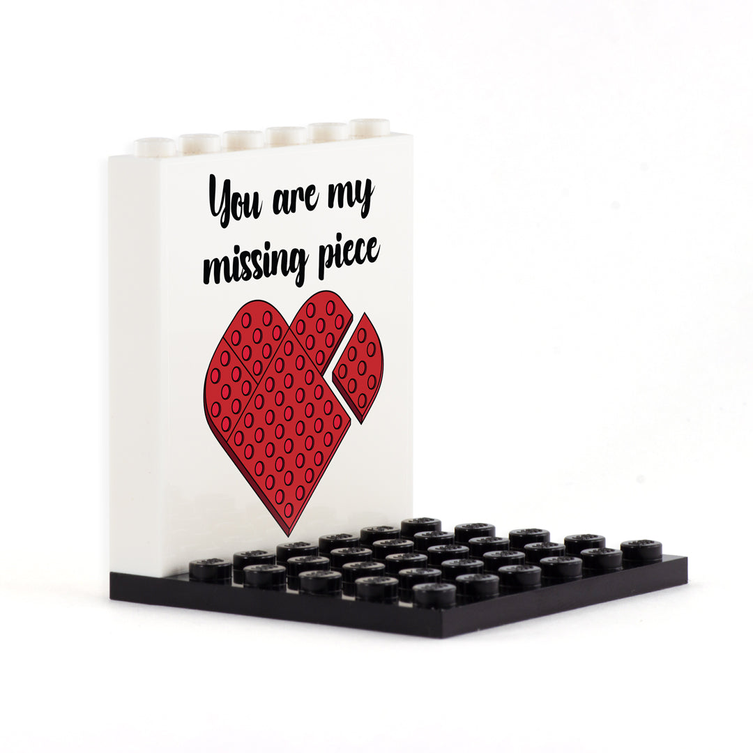 you are my missing piece custom lego back panel display for minifigures